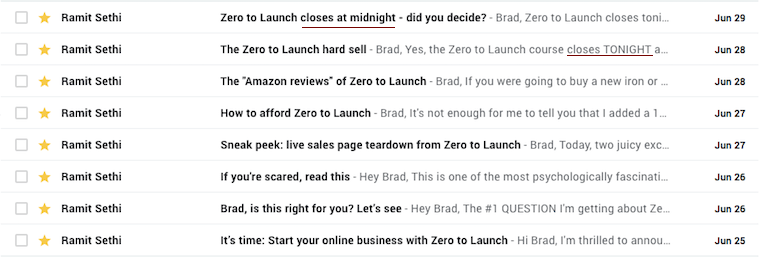 ramit sethi sales emails
